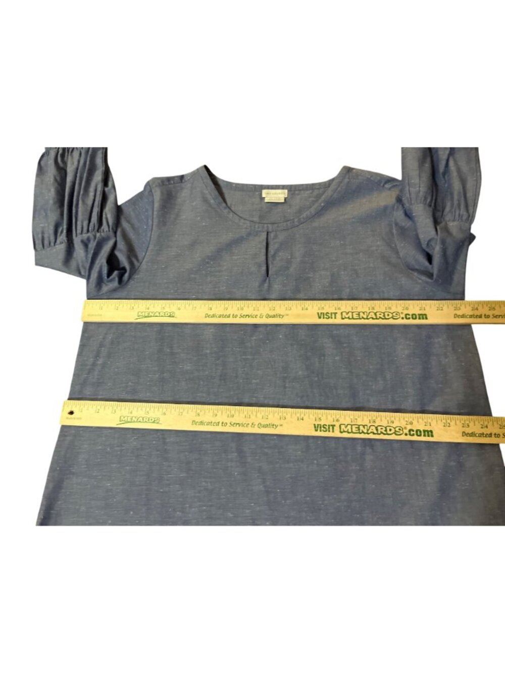 Van Heusen Studio Womens XL Blue Heather 3/4 Sleeve Top Cotton Blend Used - Picture 7 of 12